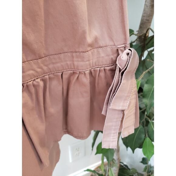 Como Vintage Trim Bell Sleeve Top Women's Size Medium Pink Cotton Boat Neck - Picture 4 of 11